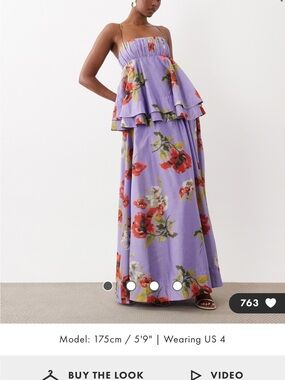 ASOS DESIGN Double Layer Maxi Dress in Purple Floral Print